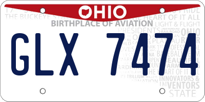 OH license plate GLX7474