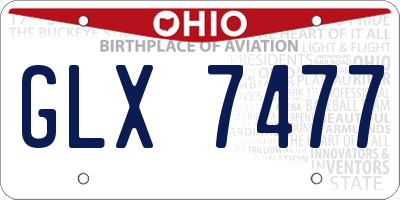 OH license plate GLX7477