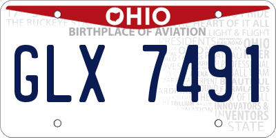 OH license plate GLX7491