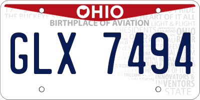 OH license plate GLX7494
