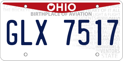 OH license plate GLX7517