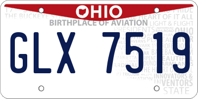 OH license plate GLX7519