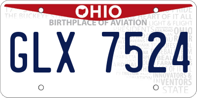 OH license plate GLX7524