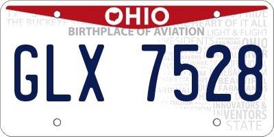 OH license plate GLX7528