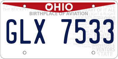 OH license plate GLX7533