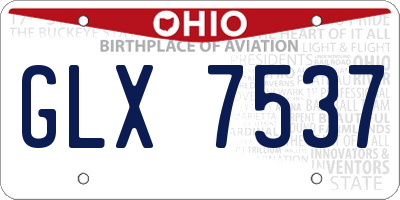OH license plate GLX7537