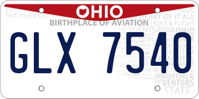 OH license plate GLX7540