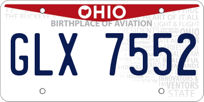 OH license plate GLX7552