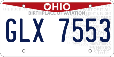 OH license plate GLX7553