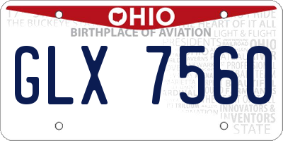 OH license plate GLX7560