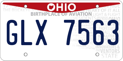 OH license plate GLX7563