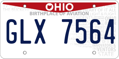 OH license plate GLX7564