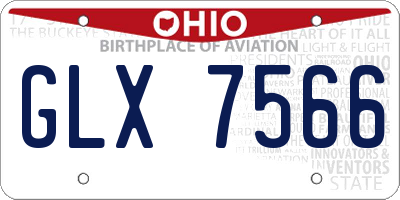 OH license plate GLX7566