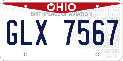 OH license plate GLX7567