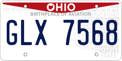 OH license plate GLX7568