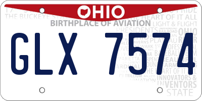 OH license plate GLX7574