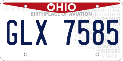 OH license plate GLX7585