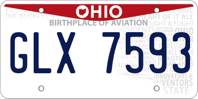 OH license plate GLX7593
