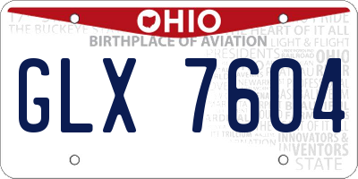 OH license plate GLX7604