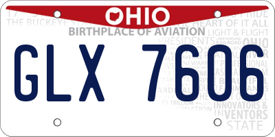 OH license plate GLX7606