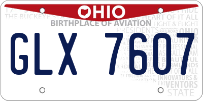OH license plate GLX7607