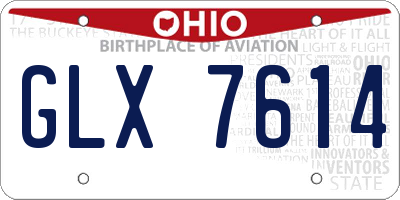 OH license plate GLX7614