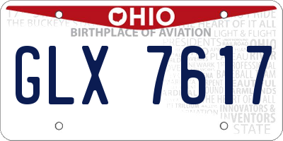 OH license plate GLX7617