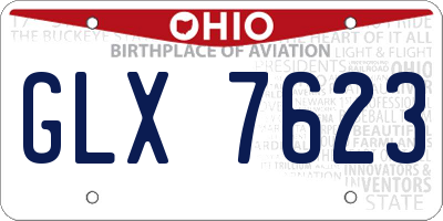 OH license plate GLX7623