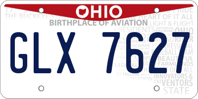 OH license plate GLX7627