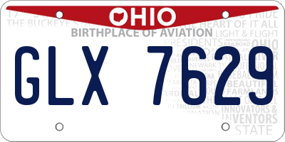 OH license plate GLX7629