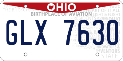OH license plate GLX7630