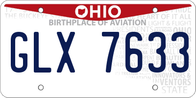OH license plate GLX7633