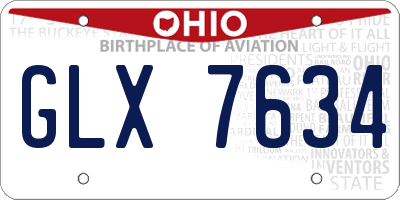 OH license plate GLX7634