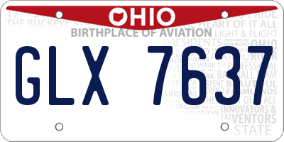 OH license plate GLX7637