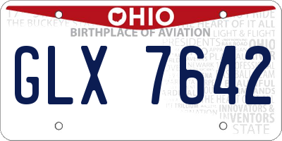 OH license plate GLX7642