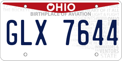 OH license plate GLX7644