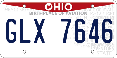 OH license plate GLX7646