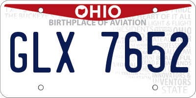 OH license plate GLX7652