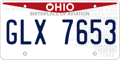 OH license plate GLX7653