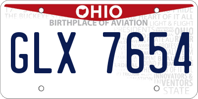 OH license plate GLX7654