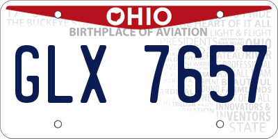 OH license plate GLX7657