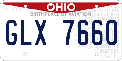 OH license plate GLX7660