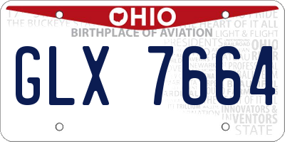 OH license plate GLX7664