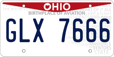 OH license plate GLX7666