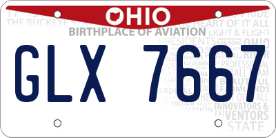 OH license plate GLX7667