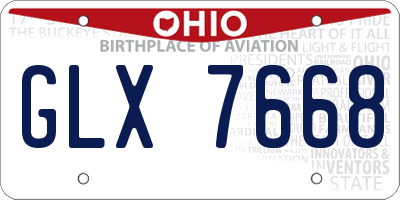 OH license plate GLX7668