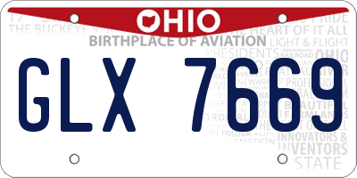 OH license plate GLX7669
