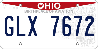 OH license plate GLX7672