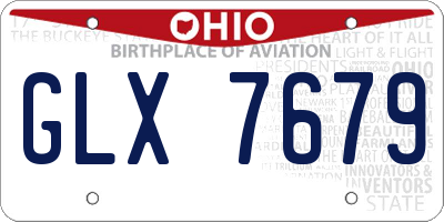 OH license plate GLX7679