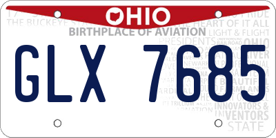 OH license plate GLX7685
